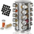 thumbnail image 1 of Rotating Spice Rack with Jars, Spinning Spice Rack Shelf, Revolving Spice Rack for Kitchen (Silver), 1 of 8