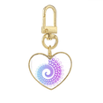 thumbnail image 1 of Rotating Spiral Cycle Bubbles Gold Heart Keychain Metal Keyring Holder, 1 of 3