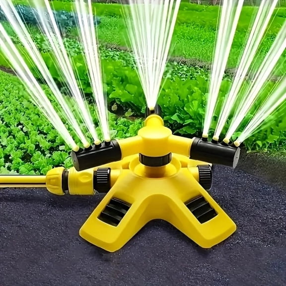 Rotating Sprinkler, Czzoypi 360 Degree Automatic Watering System, Three-Nozzle Adjustable Garden Irrigation Kit with Timer for Lawns Flower Beds