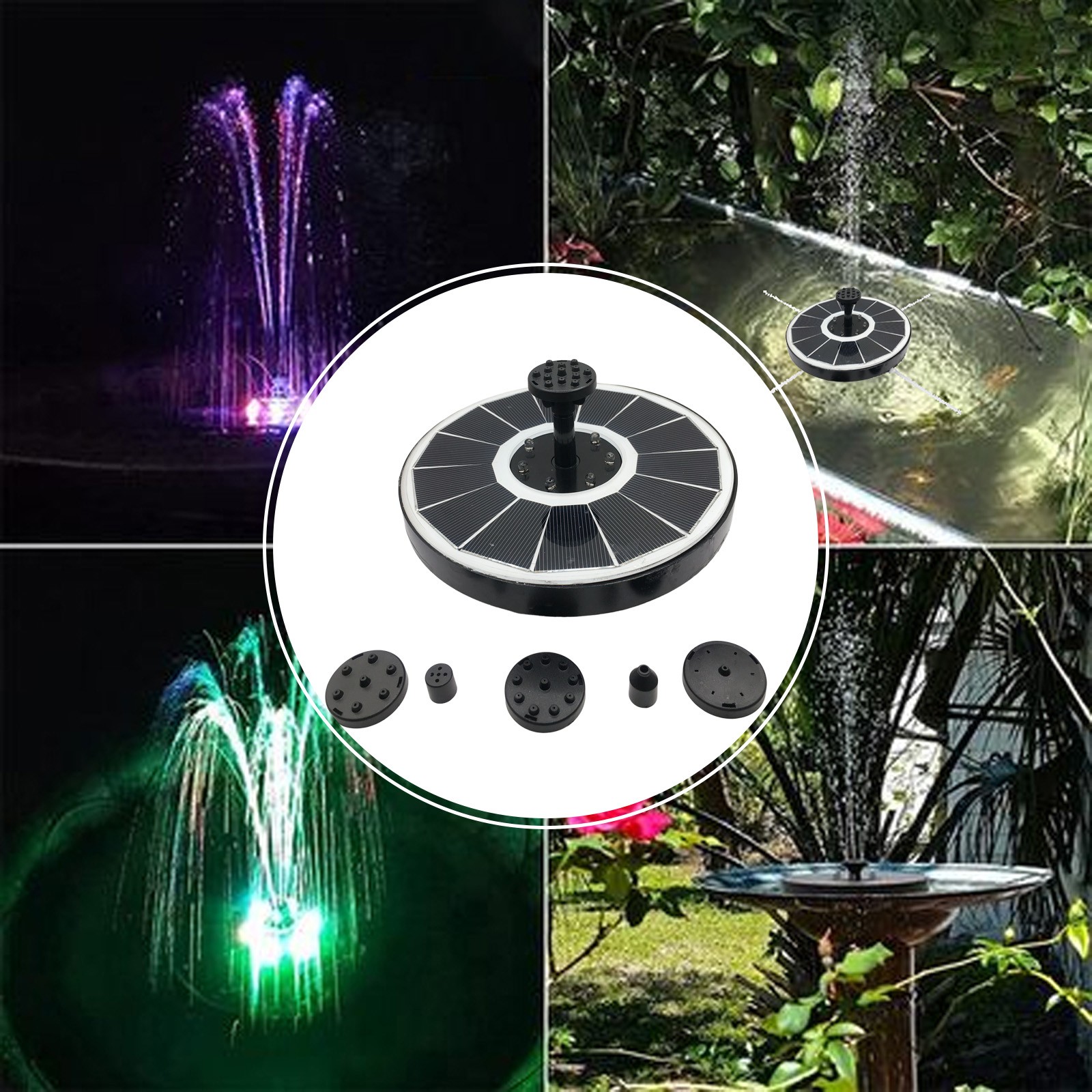 Rotating Sprinkler Head Adjustable 3.5W Colorful Solar Sprinkler Bird