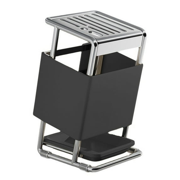 Rotating Stainless Steel Knife Stand, Multifunctional Kitchen Countertop Storage Rack, Organizer for Chef Knives Scissors and Chopsticks with Removable Drip Tray for Dry Storage