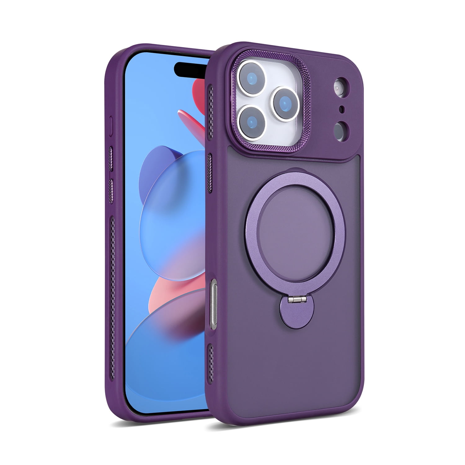 Rotating Stand Case with Magsafe for iPhone 17 Pro - Purple
