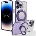 thumbnail image 1 of Rotating Stand Glitter Four Corners Protective Phone Case for iPhone 13 12 11 / Pro/Pro Max, Back Cover with Lens Film, Magnetic Bracket Shell, 1 of 8