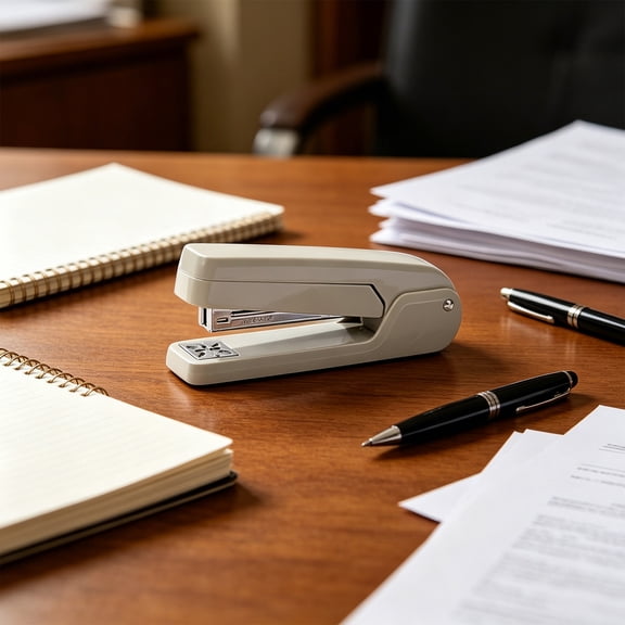 Rotating Stapler, 360-Degree Adjustable Angle Heavy Duty Office Study Supply with Deep Reach Double Binding Mode Deep Reach Grey 5.91x1.38x1.97in
