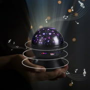 Rotating Star Projector Night Light with Bluetooth Speaker, RGB LED Starry Sky Lamp, USB Powered Ambient Light, Multi Playback Modes, ABS Decor for Bedroom, Wedding, Birthday Party