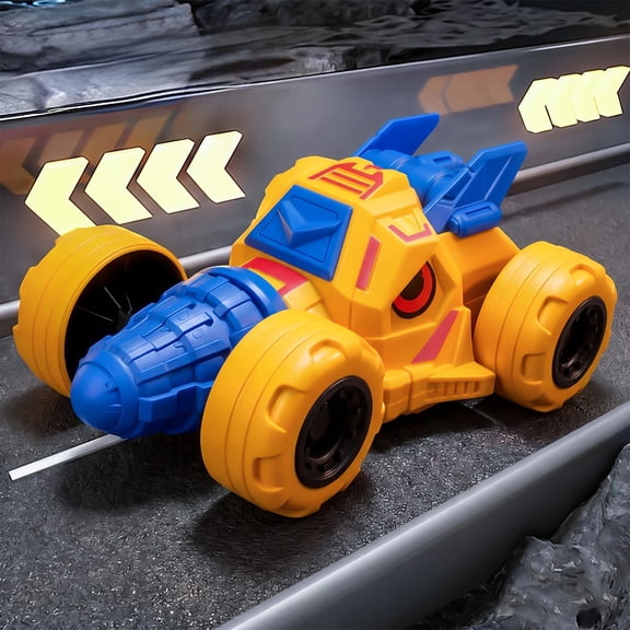 Rotating Stunt Drilling Tank Toy Car, Inertial Pull Back Ki*ds Vehicle, Spark Action Interactive Sliding Stunt Toy, Battery Free Floor Entertainment Gift for Boys Children Outdoor Indoor Play