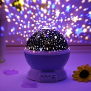 STONEWAY Rotating Sun And Star Moon projector rotating night Light Lamp for kids to sleep 4 LED Bead 360 Degree Romantic Rotating Night Sky Cosmos Star Projector for Christmas And Toy Gift