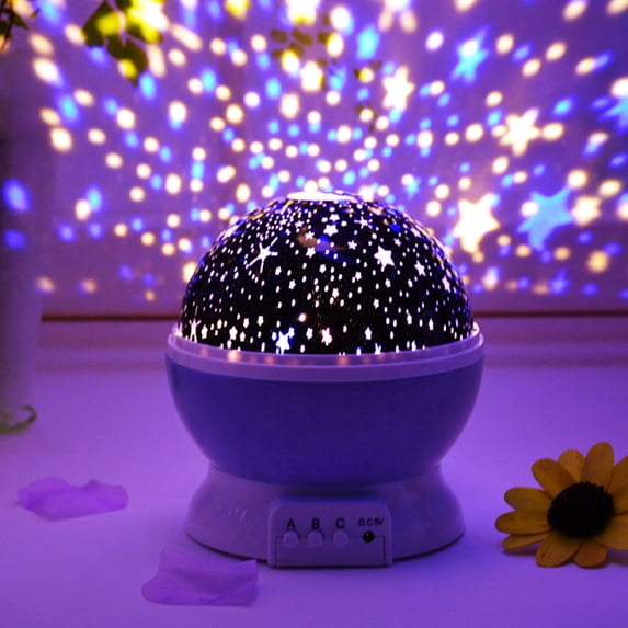 Rotating Sun And Star Moon projector rotating night Light Lamp for kids to sleep 4 LED Bead 360 Degree Romantic Rotating Night Sky Cosmos Star Projector for Christmas And Toy Gift