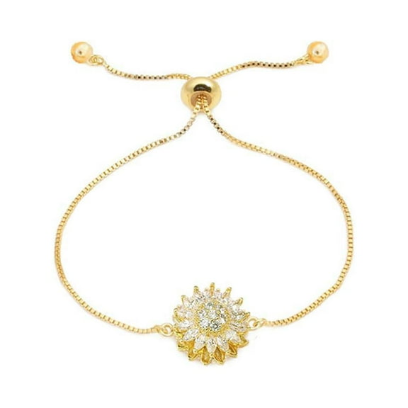 Rotating Sunflower Bracelet, Micro Embedded Titanium Steel Chain
