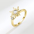 thumbnail image 1 of Rotating Sunflower Relief Anti Stress Ring Jewelry For Women Adjustable Copper Zircon Inlays Everyday Wear Now, 1 of 4