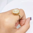 thumbnail image 1 of Rotating Sunflower Ring With Full Diamond Adjustable Opening Gold Rose Gold White Gold Women Jewelry Korean Style, 1 of 7