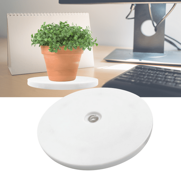 Rotating Swivel Stand, 6 Inch 360˚ Rotation Lazy Susan Turntable Organizer with Steel Ball Bearings for Kitchen Cabinets, Cake, Monitor, TV, Craft, White