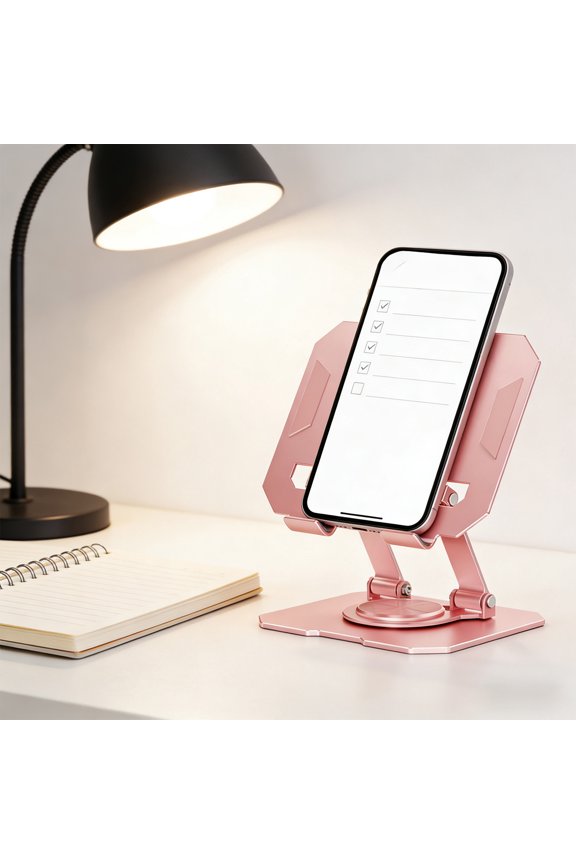 Rotating Tablet Stand for Desktop - Portable and Foldable Holder with 360° Adjustable Angle, Anti-Slip Support for Mobile Phones and Tablets, Perfect for Viewing, Working, and Live Streaming