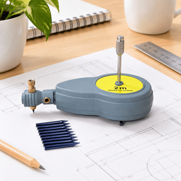 Rotating Tape Measure Beam Compass Geometry Tool with 10 Pencil Leads