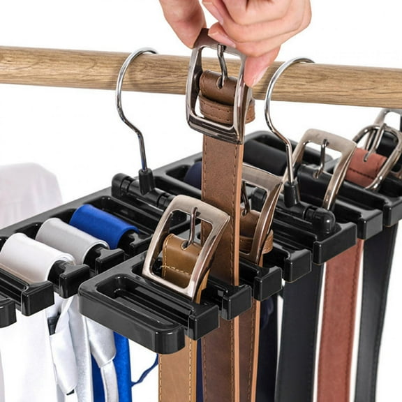 Rotating Tie  Belt Rack, 10 Capacity Organizer For Closets, Durable ABS Plastic