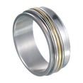 thumbnail image 1 of Rotating Titanium Steel Ring: Concave Three-Ring Design, Electroplated Finish, Unisex (Size 7-12), 1 of 5