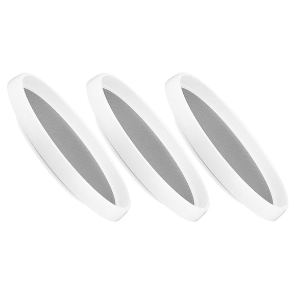 Rotating Tray 3 Pcs Tabletop Spice Organizer Turntable Spices Pallet White Plastic