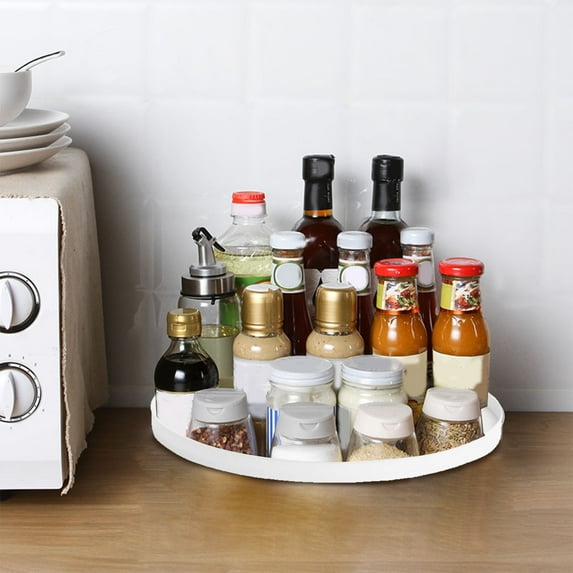 Rotating Tray under $5! CQCYD Rotating Kitchen Turntable, 360 Degree Spice Organizer, Countertop Lazy Susan, Pantry Storage Tray, Circular Swivel Shelf, Kitchen Organization