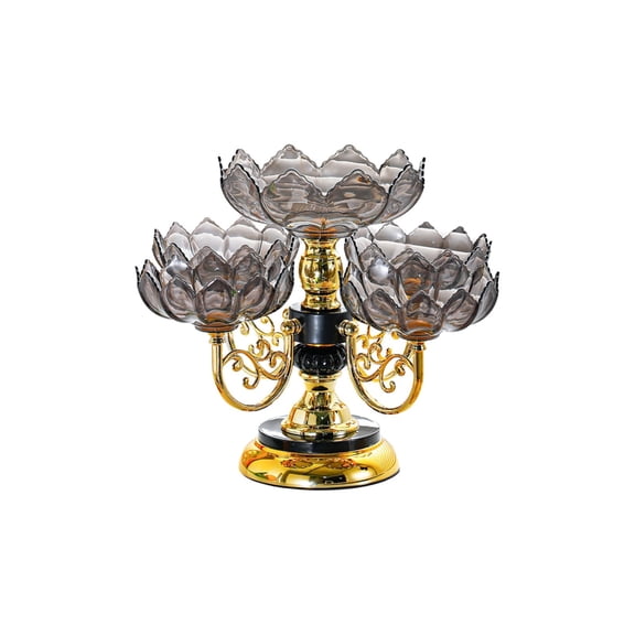 Rotating Tray Multi Layer Fruit Platter Flower Shaped Snack Server for Living Room Party Desserts and Nuts