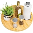 thumbnail image 1 of Rotating Trays for Table,12 inch Bamboo Rotating Spice Rack,Wooden Turntable Organizer for Kitchen Pantry Countertop Table,Round Non-Skid Turntable Tray for Salt Pepper Spices and Olive Oil, 1 of 8