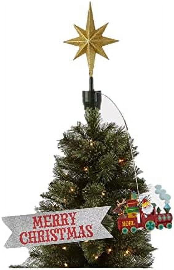 Rotating Tree Topper With Santa Train