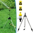 thumbnail image 1 of Rotating Tripod Sprinkler Stainless Steel Telescopic 360 Degree Rotary Irrigation Adjustable Height Fine Mist Watering Stand for Garden Lawn Yard Nursery Grass Cool Down Summer, 1 of 5
