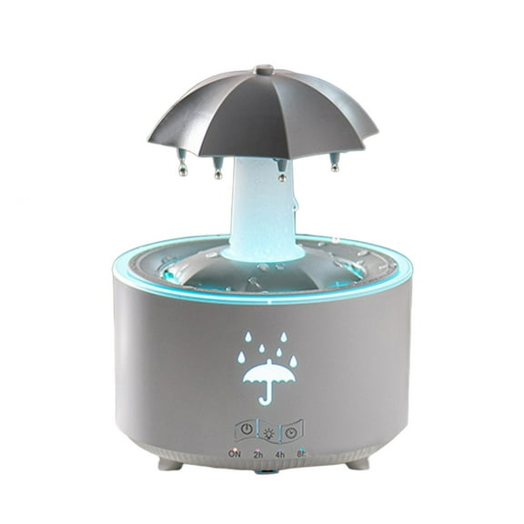 Rotating Umbrella Diffuser With Water Droplets 7 Color LED Aromatherapy Oil Device Timer Functions Automatic Shut Off