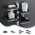 thumbnail image 1 of Rotating Wall-Mounted Soap Organizer with Suction Cups, Multi-Layer Bathroom Storage Space Saver, 1 of 9