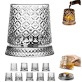 thumbnail image 1 of Rotating Whiskey Glass with Base, 9 Oz Spinning Tumbler for Cocktail Parties, 360° Rotation Adds Ceremony, Old Fashioned Glass for Scotch, Gift for Whiskey Lovers, 1 of 7