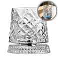 thumbnail image 1 of Rotating Whiskey Glass Set with 360-Degree Spinning Base, Vintage Ribbed Crystal Glasses with Intelligent Multi-Color LED Lighting for Home Bar & Entertaining, 1 of 5