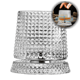 thumbnail image 1 of Rotating Whiskey Glass Set with 360-Degree Spinning Base, Vintage Ribbed Crystal Glasses with Intelligent Multi-Color LED Lighting for Home Bar & Entertaining, 1 of 5
