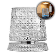 thumbnail image 1 of Rotating Whiskey Glass Set with 360-Degree Spinning Base, Vintage Ribbed Crystal Glasses with Intelligent Multi-Color LED Lighting for Home Bar & Entertaining, 1 of 5