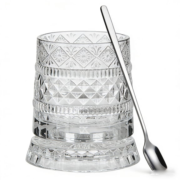 Rotating Whiskey Glasses Set, Glasses Drinking Set Martini Glasses, Rotatable Cocktail Wine Cup for Flavor, Drinking Glassware & Bar Accessories