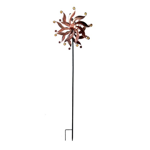Antique Garden Floor Stake Windmill Sculpture Iron Art Craft Windmill Stake For Backyard Patios Decoration