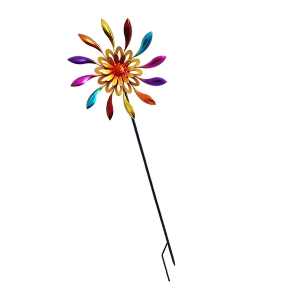 Rotating Windmill Spinner Sculpture For Outdoor Decorations Easy Assembly Metal Garden Art Design Weather