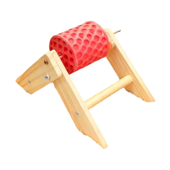 Rotating Wooden Bird Beak Grinding Toy With Chew Stone For Parrots Chickens Squirrels Chewing And Entertainment