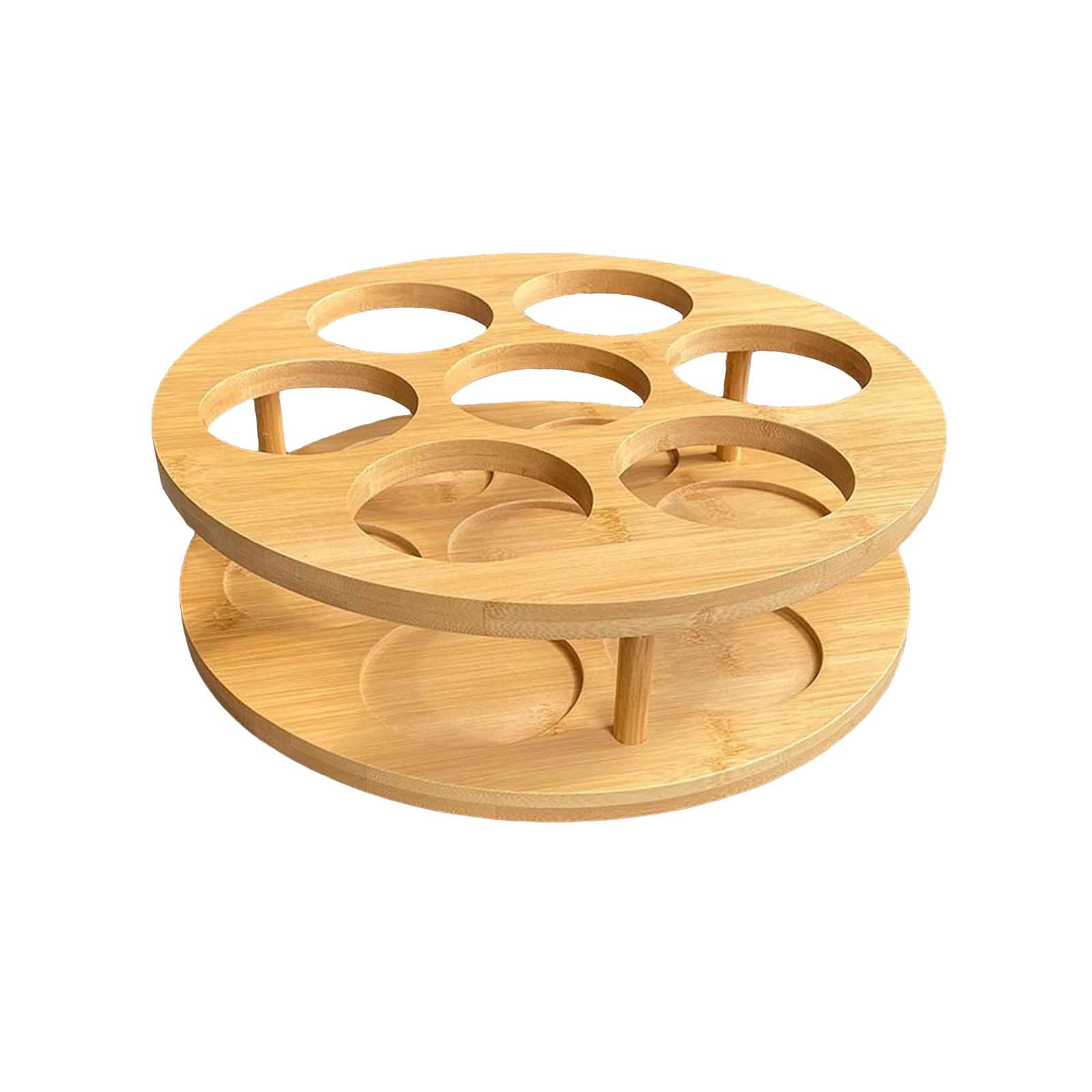 Rotating Wooden Rack - 360Â° Spin, Multi-Tier Storage, Natural Wood ...