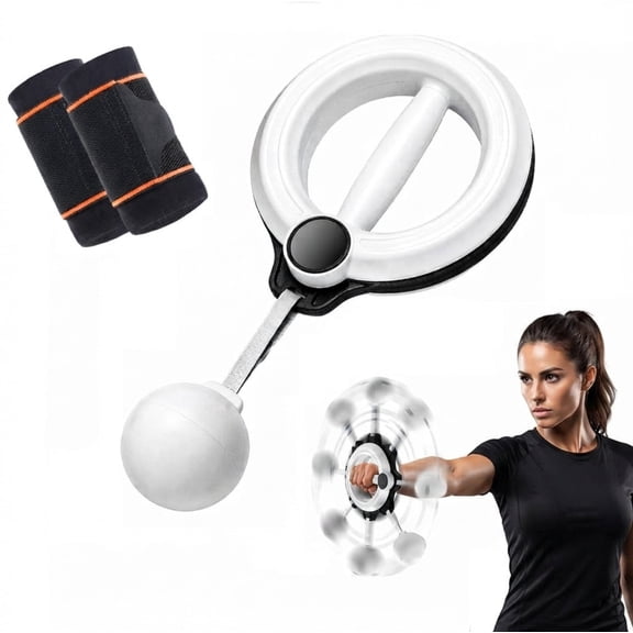 Rotating Wrist Forearm Trainer – with 2 Wrist Wraps, Swan Arm Toner for Home Gym