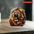 thumbnail image 1 of Rotating acrylic display featuring a majestic lion with open mouth, vibrant stained glass pattern, ultra-realistic details, and sparkling colors, 1 of 8