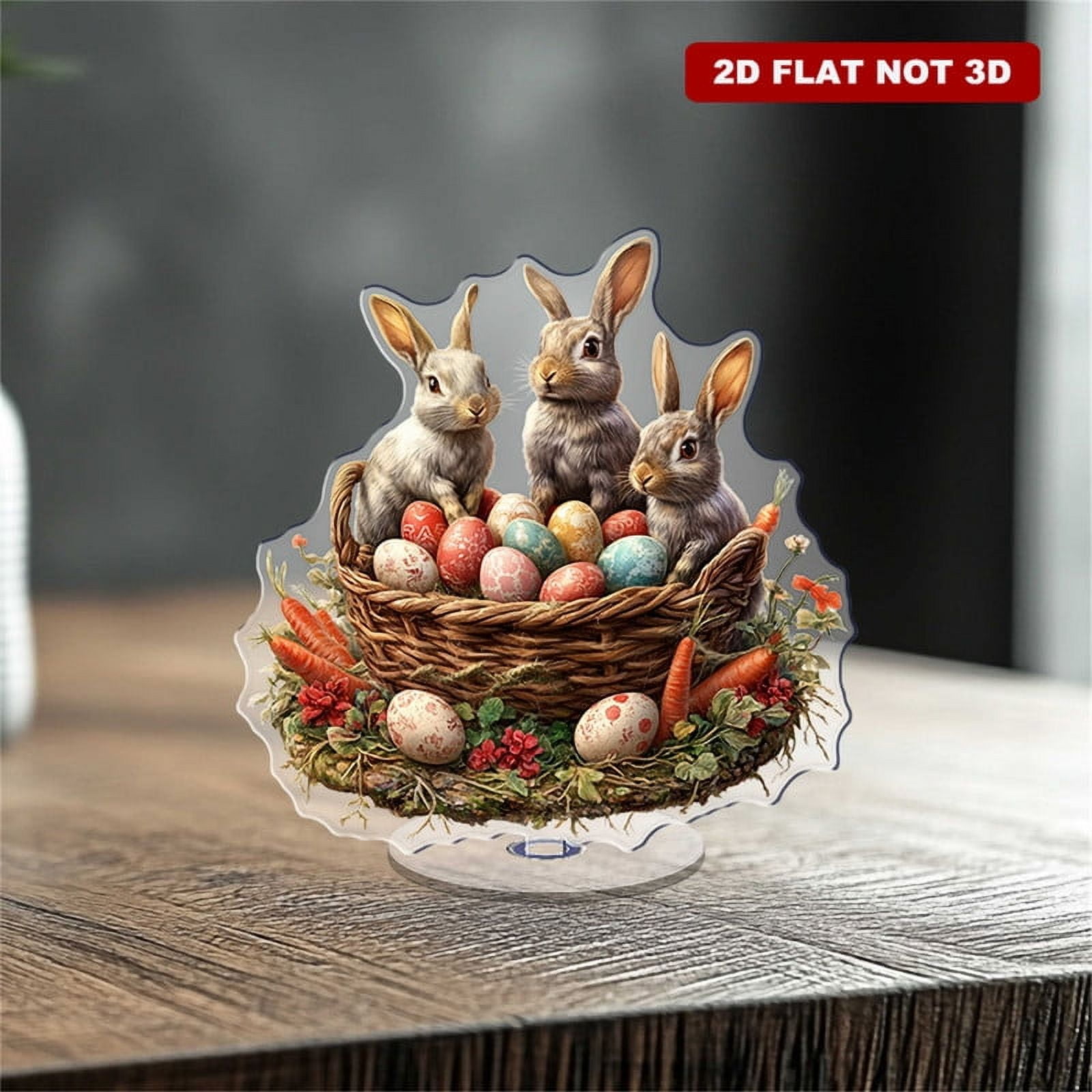 Rotating acrylic display featuring vibrant surrealistic art of rabbits ...
