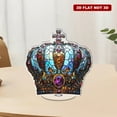 thumbnail image 1 of Rotating acrylic ornament featuring a crown in stained glass style with glass texture, rendered in high-resolution for an elegant display, 1 of 8