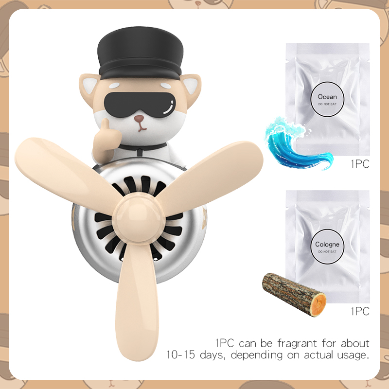 Rotating pilot bear ornaments outlet car air freshener vent clip perfume airplane fragrance diffuser decorations accessories men