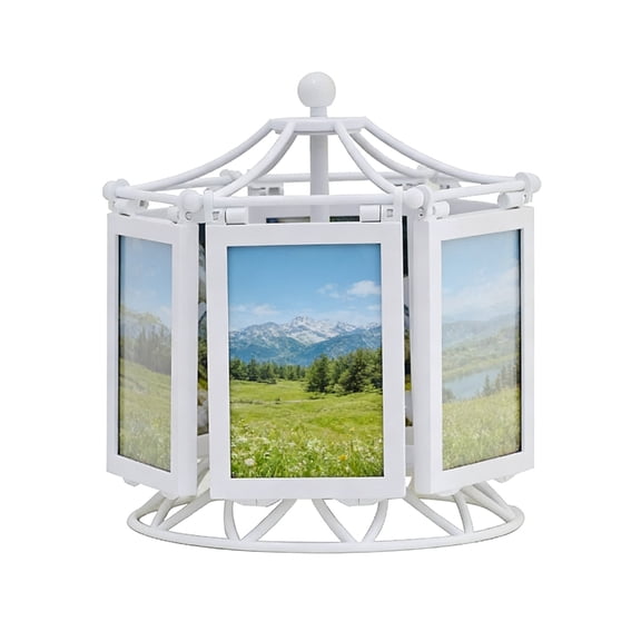 Rotatings Ferris Wheel Picture Frame Carousels Photo Frame Wind Up Music Box for Home Decors Christmas Birthday Gift