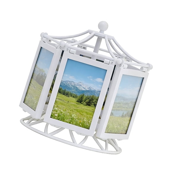 Rotatings Third Wheel Picture Frame Wind Up Music Box Carousels Picture Frame Desktop Decorations for Home Car