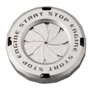 Rotation Engine Ignition Onekey Stop Push Button Switch Protective Cover Auto Accessories Car Carstart Key Interior Decor Silver Fangkenuo