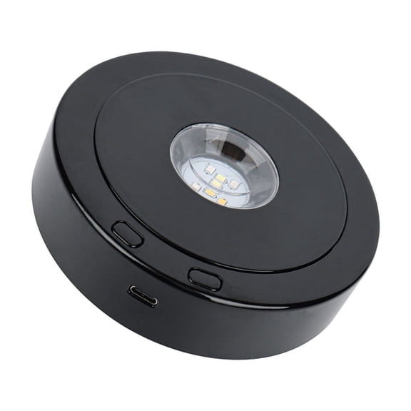 Rotation LED Base 360 Quiet Display Stand Desktop Crystal Holder Plastic Texture for Home Office Crystal Showcase