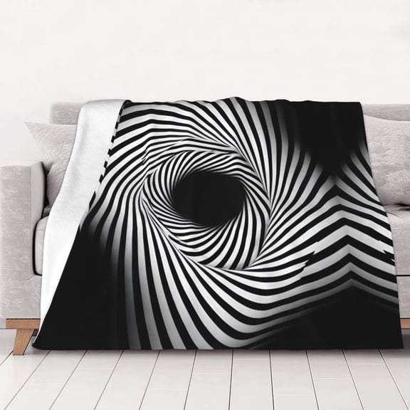 Rotational Motion Illusion Psychedelic Warm Cozy Plush Throw Blanket for Couch Bed Sofa 40"x30"