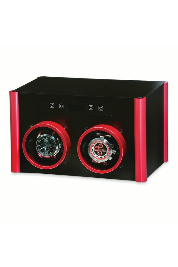Rotations Black and Red Metal Double Watch Winder