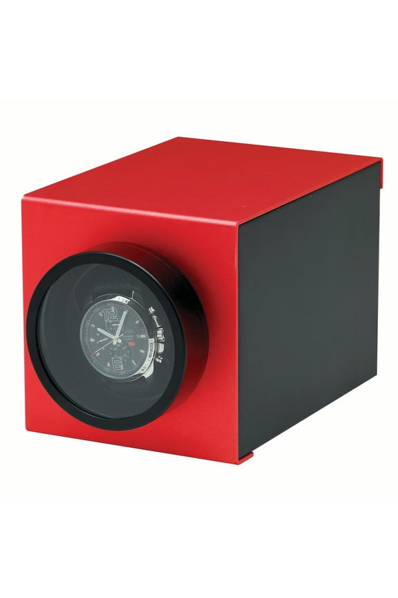 Rotations Red Wooden and Aluminum 1-Watch Winder GM13128