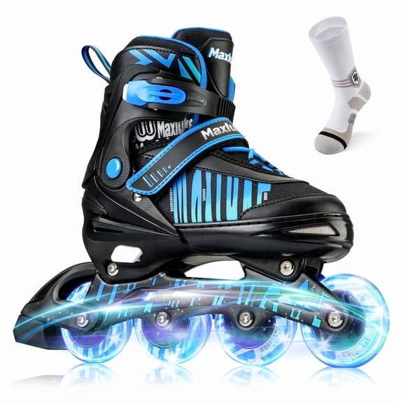 TaroKitc Adjustable Inline Skates with All Light Up Wheels for Kids, Girls and Boys, Size 10C-13C